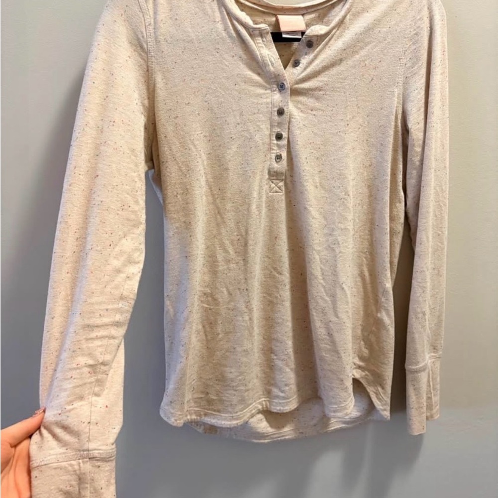 ThirdLove Speckled Henley Shirt with Button Details